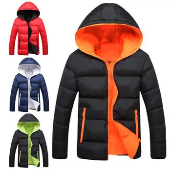 

2019 New Casual Mens Jackets Coat Winter Warm Jacket Coat Patchwork Jacket Hooded Jacket Streetwear Coats Men Outerwear Coats