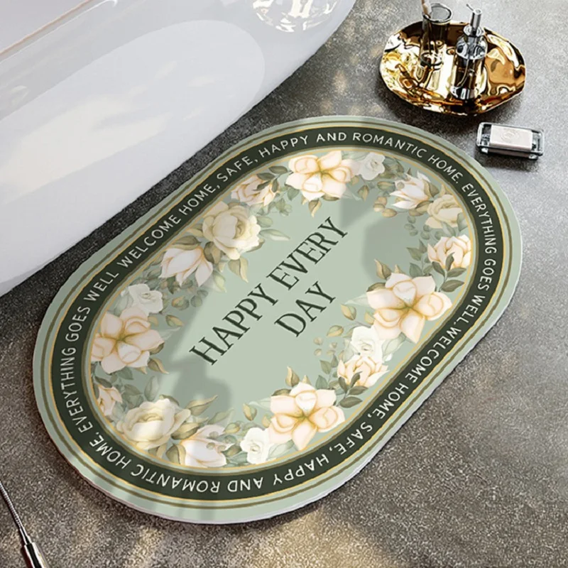 

Bathroom Anti-slip Mat Absorbent Quick Dry Diatomaceous Earth American Style Bedroom Door Mat Entrance Carpet Home Decoration