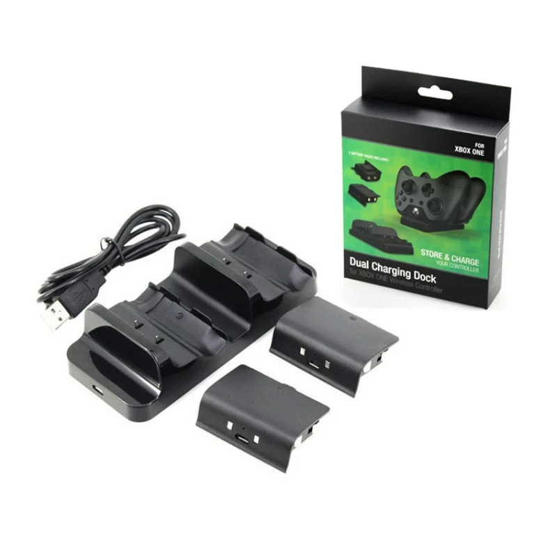 

Dock Controller Charger +2x Rechargeable Batteries for XBOX ONE Rechargeable Battery Charging Dock