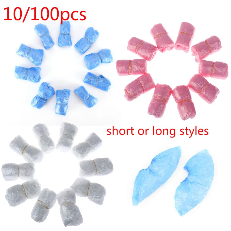 100Pcs/lot Plastic Waterproof Overshoes Disposable Shoe Covers Thick Cleaning Shoe Cover Rainy Day Carpet Floor Protector shoe covers