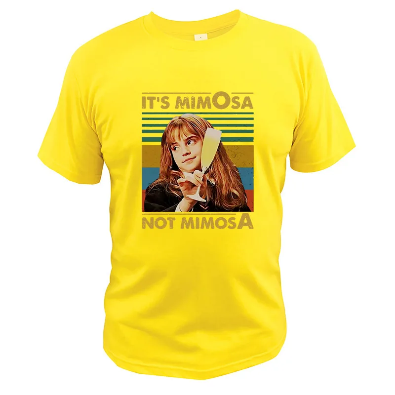Хлопковая футболка It's Mimosa Not Mimosa, забавная футболка с надписью «Harry Lovers Hermi-one», топы для фитнеса, европейские размеры - Цвет: Yellow