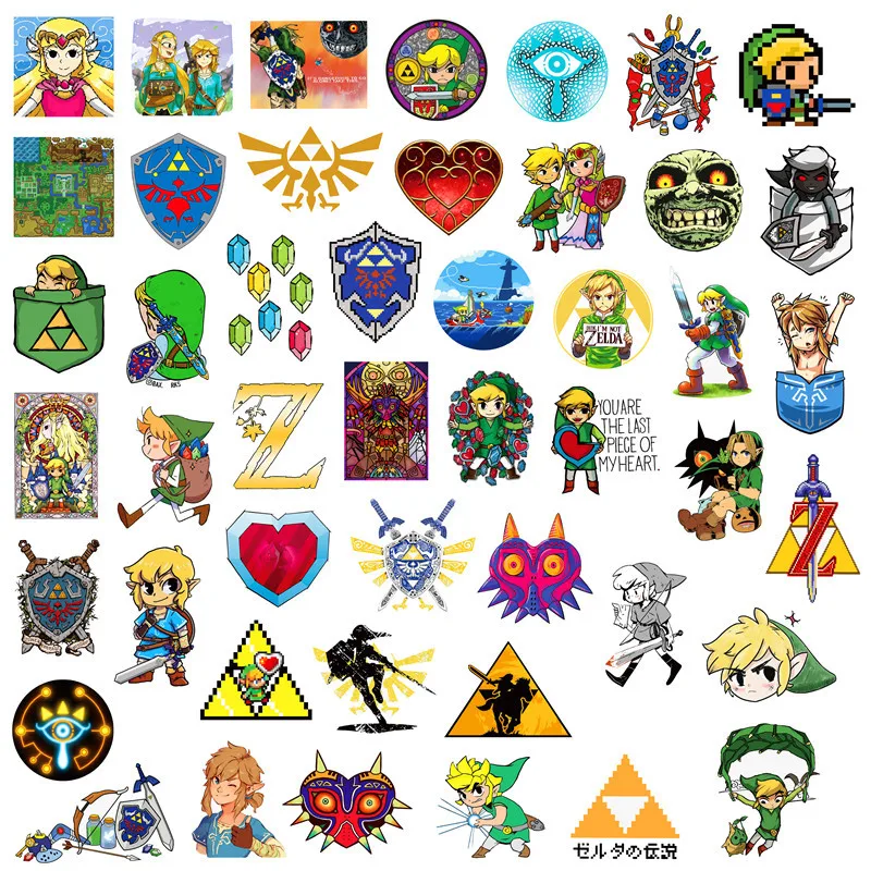 47 шт./компл. Zelda Легенда флейта портативная игровая приставка в тележка чехол скейтборд Ноутбук Граффити стикер ручной учетной записи стикер