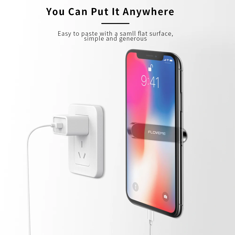FLOVEME мини полоса форме магнитный держатель для телефона в машину для iPhone смартфон металлический магнитный Автомобильный держатель для телефона в машине настенный держатель для телефона