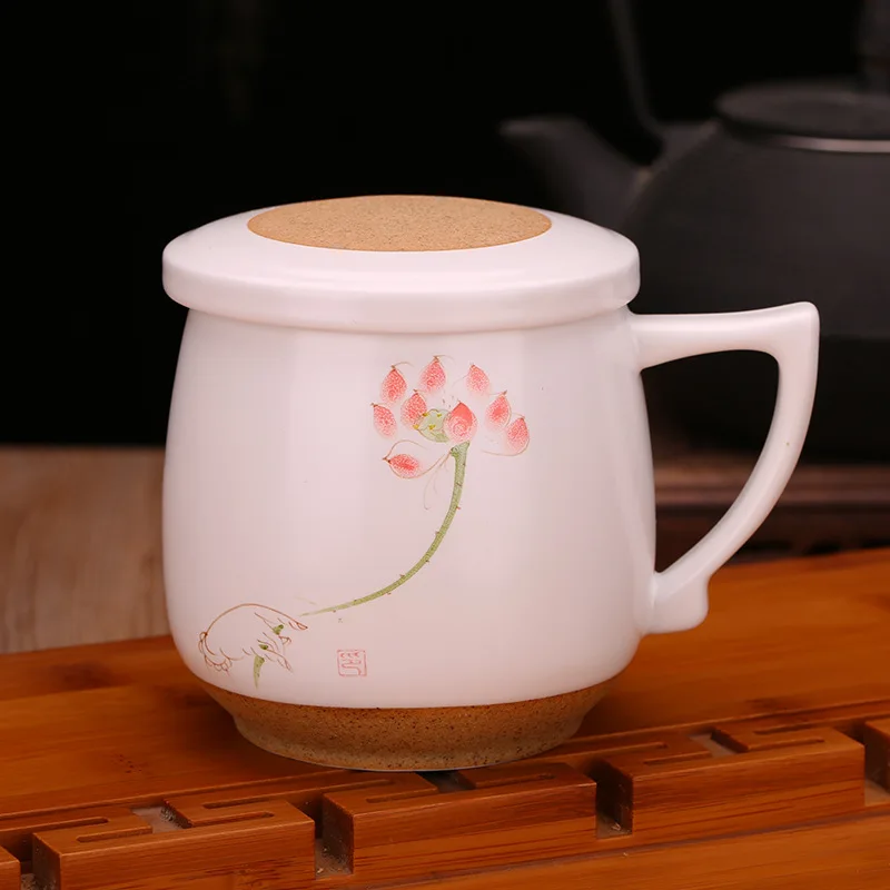 Белый Фарфоровая посуда для напитков чайная кружка кофейная чашка tazas caneca tazas de ceramica creativas кружки тассе кафе с фильтр для чашки чая - Цвет: Белый