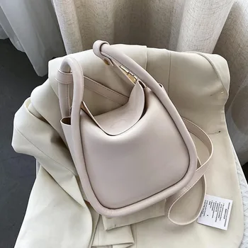 

Small PU Leather Bucket Bags for Women New Summer Simple Female Shoulder Handbags Solid Color Casual Ladies' Travel Tote Bags