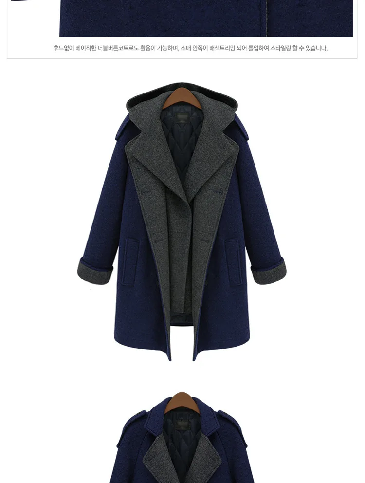 NXH толстый шерстяной Тренч Большие размеры женские пальто осень зима шерсть средней длины пальто модная женская Куртка парка