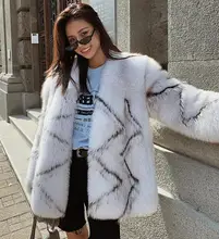 

Luxury Warm Winter Women Fur Coat Genuine Natural Fox Fur Coat Thick Soft Fashion Fur Jacket Parka Overcoat Outwear