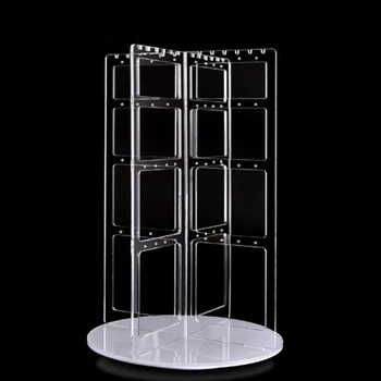 

Clear Acrylic Earrings Ear Studs Necklace Multifunctional Plastic Rotating Earring Jewelry Display Stand Holder