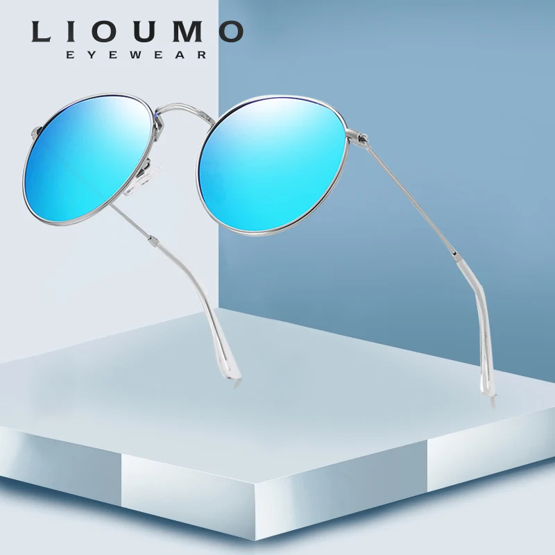 Солнцезащитные очки круглые для мужчин и женщин классические модные зеркальные