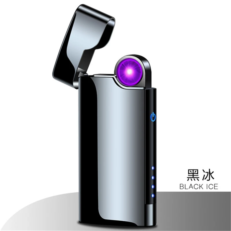 ICE Black Новая креативная вращающаяся дуговая зажигалка, Usb зарядка, металлические ветрозащитные зажигалки, импульсные Плазменные зажигалки для сигарет, гаджеты для мужчин - Цвет: ICE Black