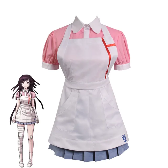 Details about   Super DanganRonpa 2 Mikan Tsumiki Cosplay Costume Maid Uniform Outfit Kits：3