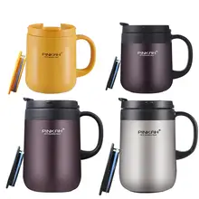 Термос-кружки с ручкой из нержавеющей стали с крышкой для кофе, термос-чашка для офиса, домашнего использования, термос-чашка для домашнего офиса