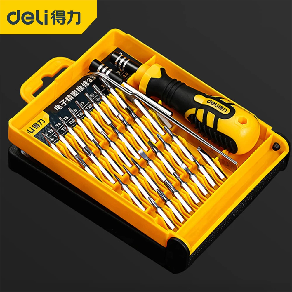

Deli 45 In 1 Set Torx Hex Magnetic Screwdriver Set Precision Screw Driver Tools Multi Phone/Watch Repair Tools with Tweezer