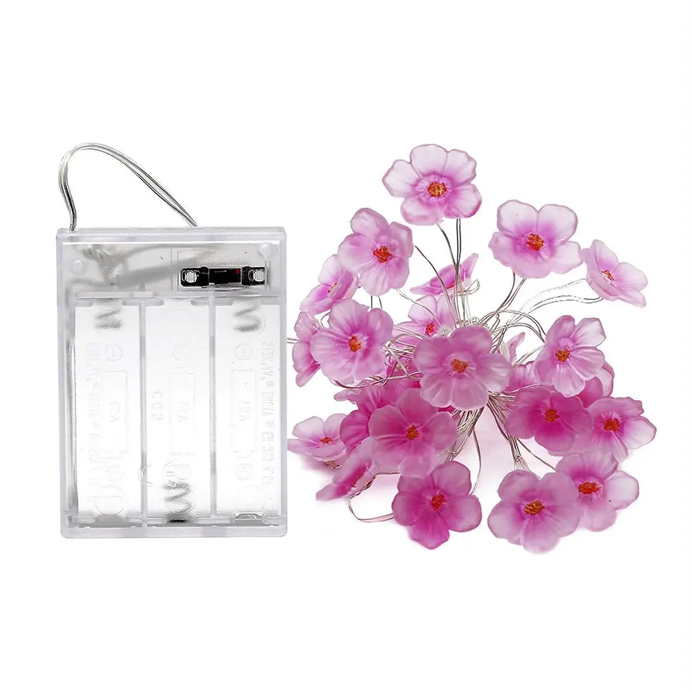 

LED Peach Bronze Line Light String Battery Box Holiday Decorative Color String Light Petal Styling Copper Silk Light
