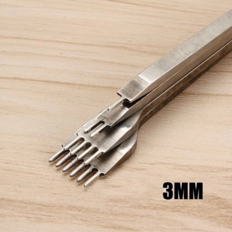 3/4/5/6mm Leather Craft Tools Hole Chisel Graving Stitching Punch Tool Set Leather Craft Tool