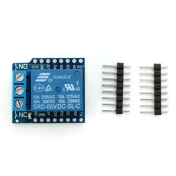 

DC 5V 1CH Relay Shield V2 Version 2 For D1 Mini ESP8266 WiFi Module