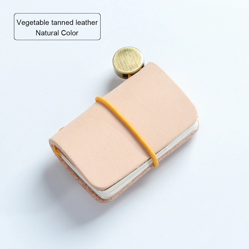 Vegetable Tanned Записная книжка ручной работы из натуральной кожи, Мини Дневник для путешествий, винтажное украшение, ретро кулон, маленький дневник, милые канцелярские принадлежности - Цвет: Vegetable Tanned