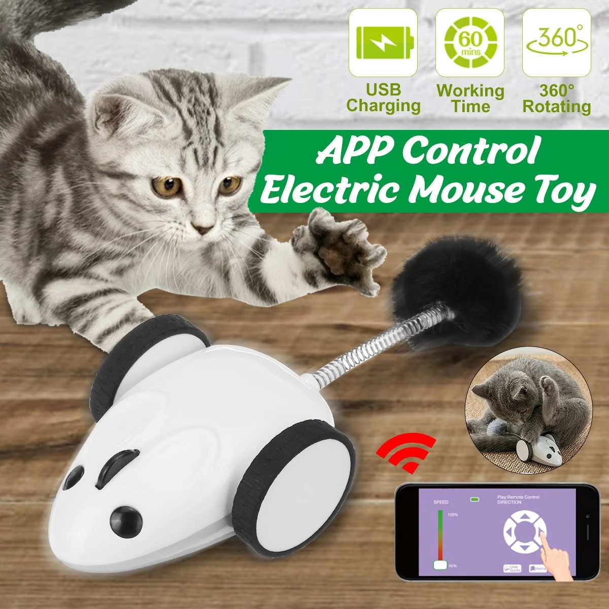 app controlled mouse cat toy