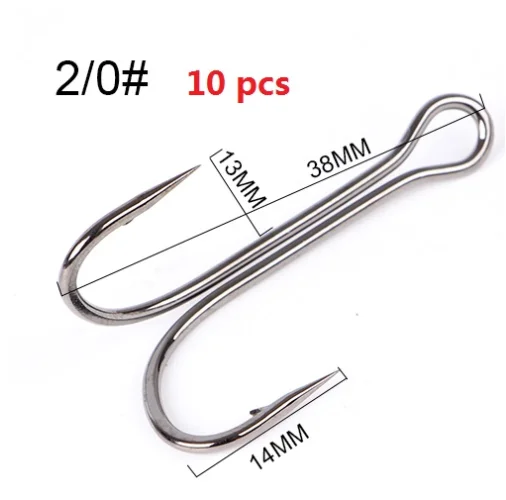 10-20 штук, сделай сам, лягушка, приманка, двойной крючок, для рыбалки, Высокоуглеродистая Сталь, мухоловка, червь, силиконовая приманка, двойной рыболовный крючок, 2, 4, 6, 1/0, 2/0, 3/0 - Цвет: 20