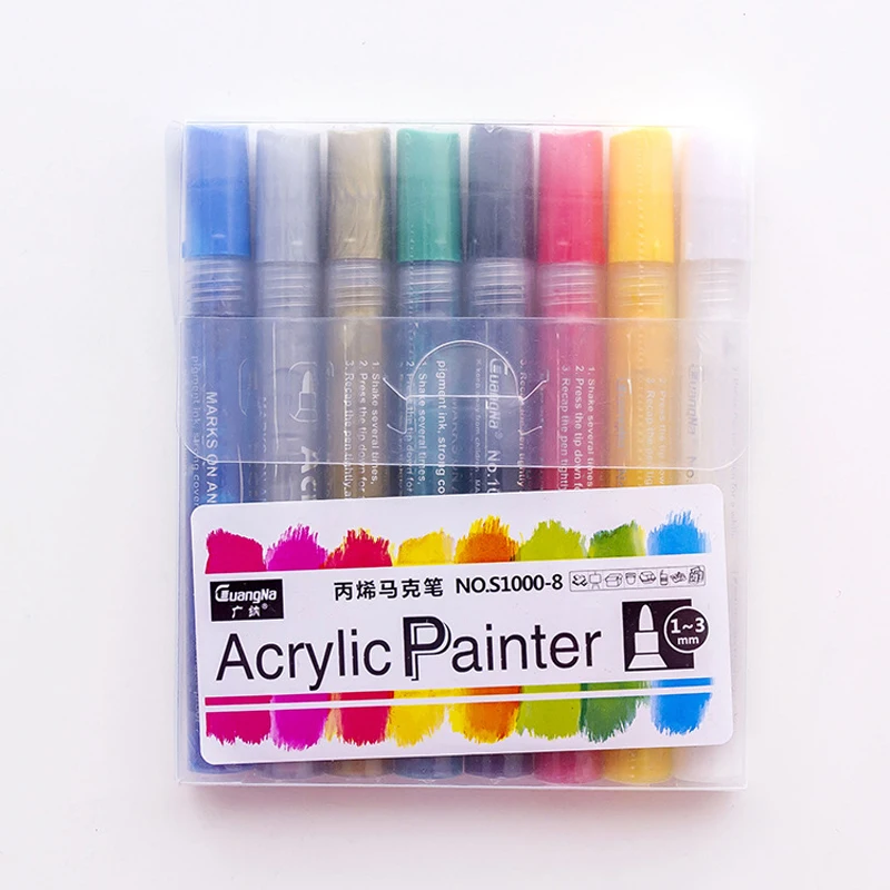 

8 Color Acrylic Markers Colors Marker Pens Body Paint Pen Creative DIY Graffiti Pen Drawing Markers for Glass Paper Rocky