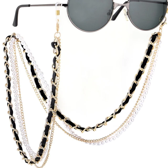 1Pcs New Arrival Fashion Pearl Leather Glasses Chain Trending