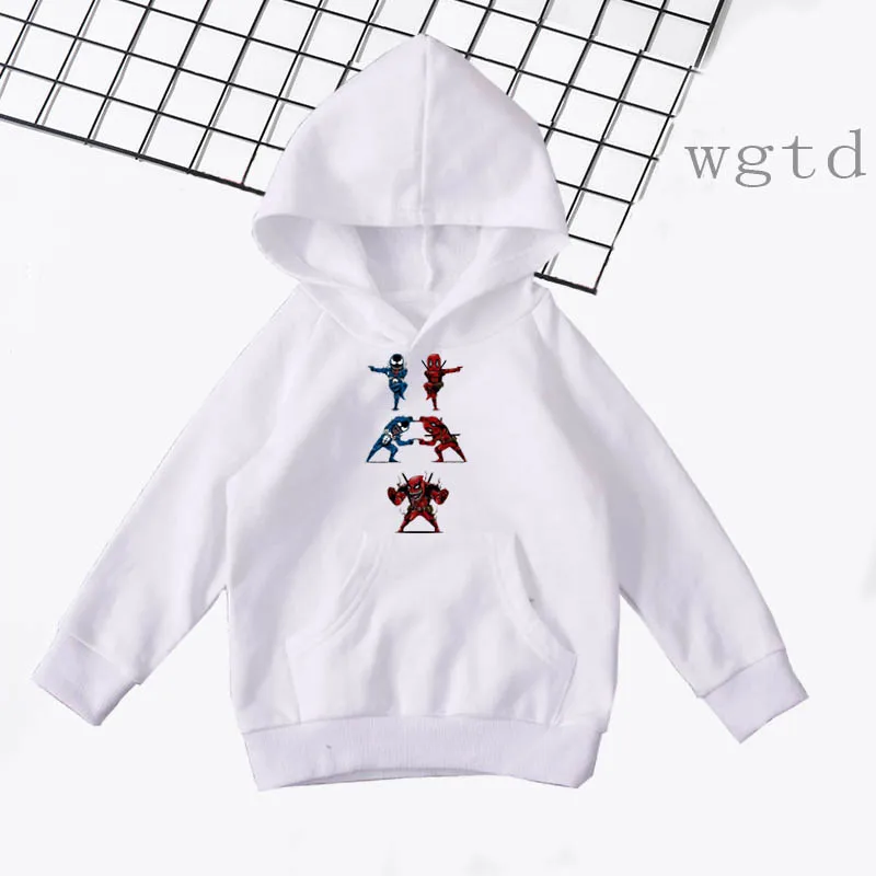 Shein/Детские толстовки с капюшоном принт Супермена Deadpool; зимняя теплая толстовка с капюшоном для мальчиков и девочек; Толстовка для малышей; свитер для девочек