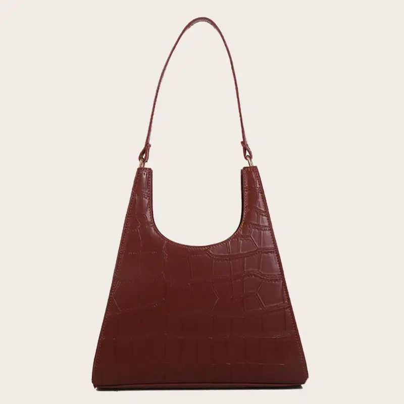 Винтажная сумка для женщин из крокодиловой кожи на плечо элегантная сумка для покупок однотонная женская модная сумка