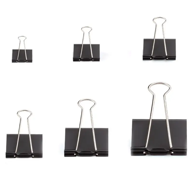 

Binder Clips Paper Clamps Assorted Sizes 100 Count (Black), X Large, Large
