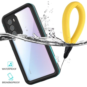 

for Huawei P40 P40 Pro Case Waterproof TPU+PC 360 Degree Dustproof Protective Rugged Cover for Huawei P30 Lite Case Transparent