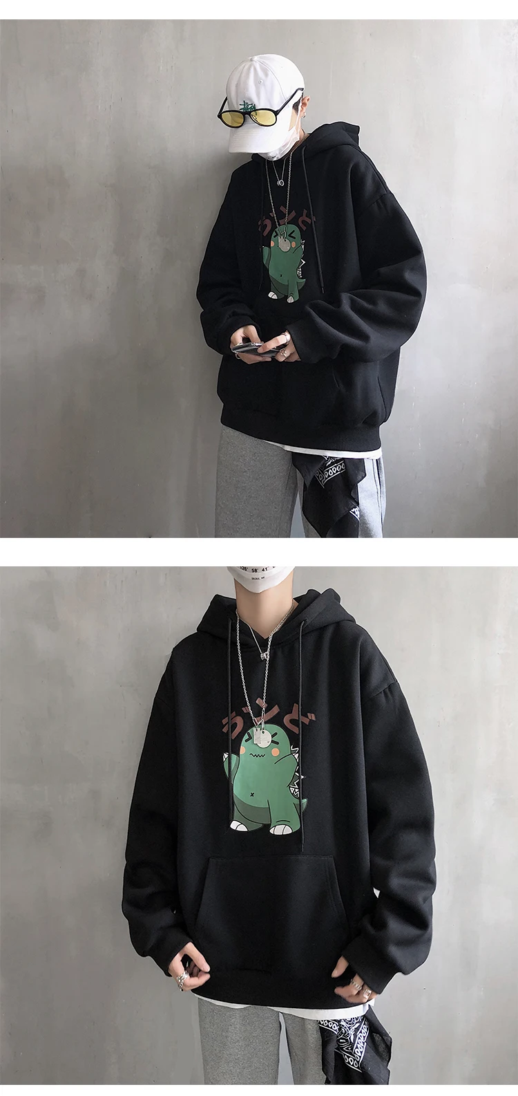 Privathinker Thicken Warm Hooded Print Sweatshirts Men Autumn Winter Korean Fashion Men's Hoodies Pullover Loose Clothes