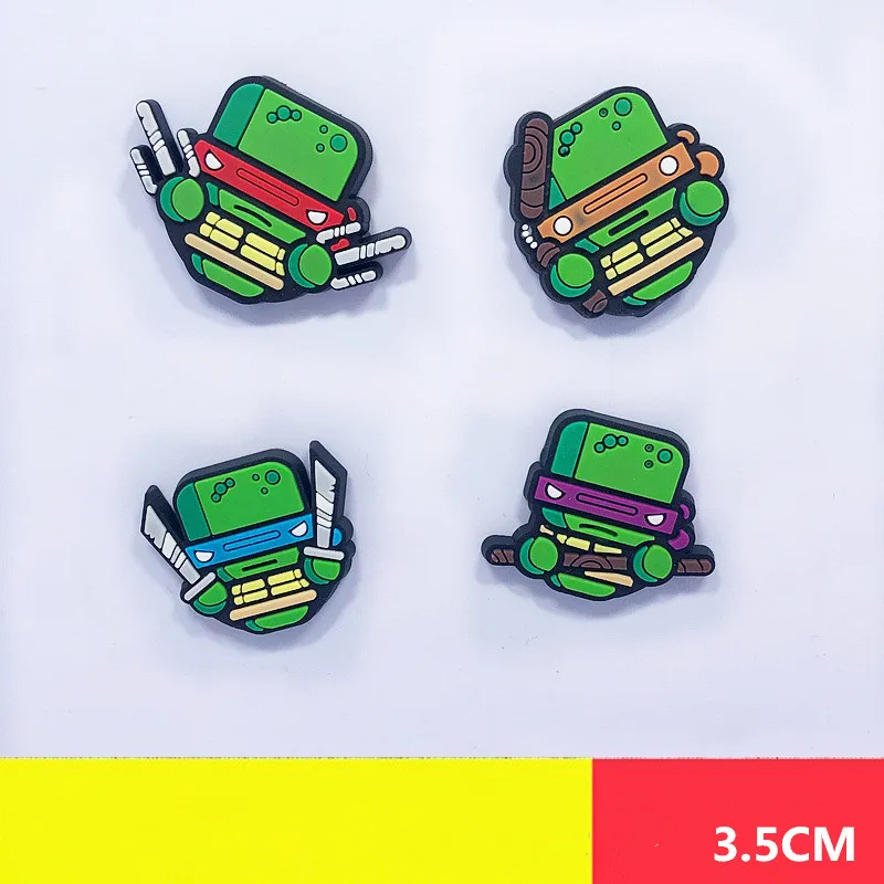 

4pcs/lot The sewer Turtles anime figure Michelangelo Donatello Leonardo Raphael pvc fridge magnet Toys for children