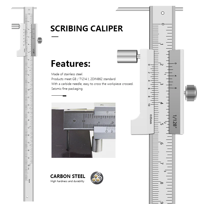 XCAN Caliper Marking Vernier Caliper 0-200mm/250mm Stainless Steel Parallel Marking Vernier Caliper Marking Gauge Measuring Tool