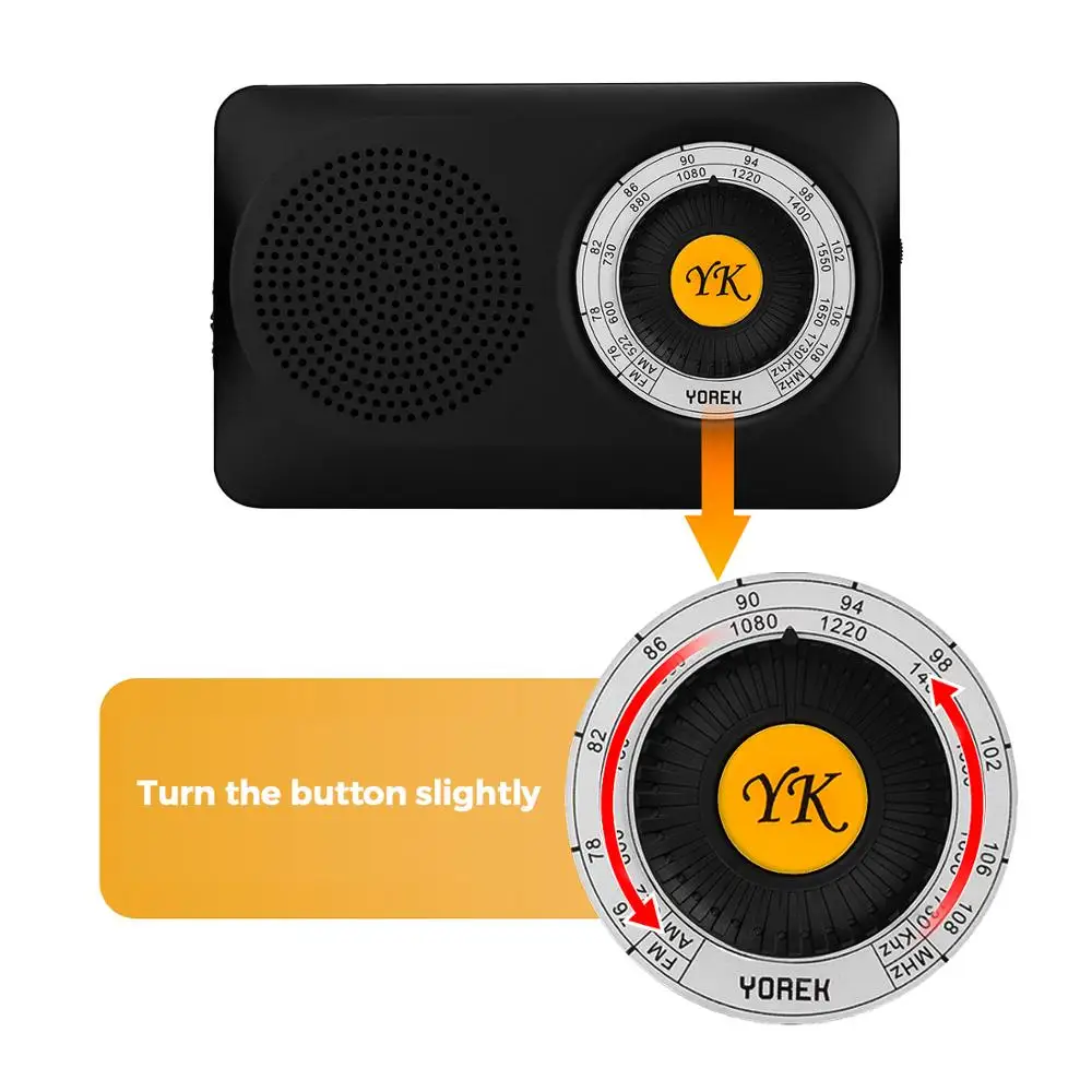 Yorek Rádios de Bolso Rádio am fm a Pilhas com Alto-falante Rádio Transistor Portátil para Caminhar Acampar - Image 2