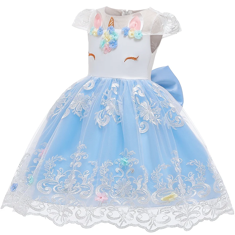 Летнее милое платье для девочек 3-12 лет; платья принцессы; свадебное платье с золотой линией и вышитыми цветами; торжественное платье для дня рождения для девочек