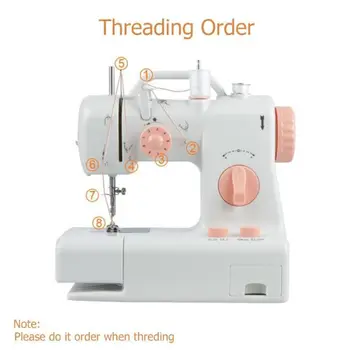 

318 Mini Sewing Machine Built-in Light Household Mending Machine US Handheld