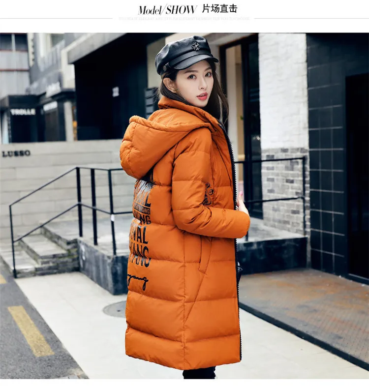 Winter Brand WOMEN'S down Jacket Mid-length New Style Korean-style Slim Fit Slimming Warm down Feather Trench Coat