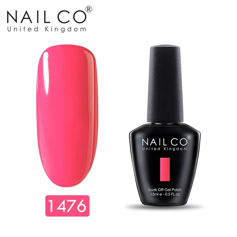 NAILCO, новинка, 15 мл, УФ Гель-лак, лак для ногтей, набор красок, маникюр, геллак, Полупостоянный Гибридный гвоздь, искусство, макияж, Черный Гель-лак для ногтей - Цвет: 1476