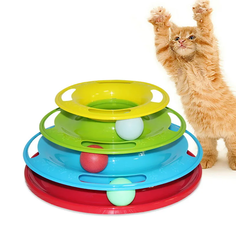 1 шт. игровой диск Trilaminar поворотный стол игрушки товары для домашних животных забавные игрушки для животных Кот Сумасшедший диск с шариком Интерактивная развлекательная тарелка