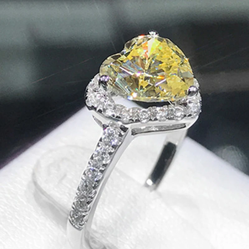 DODO SilverPinkYellow Wedding band engagement heart shape rings For Women accessories Bridal Luxury Jewelry bagues DD509   (1)