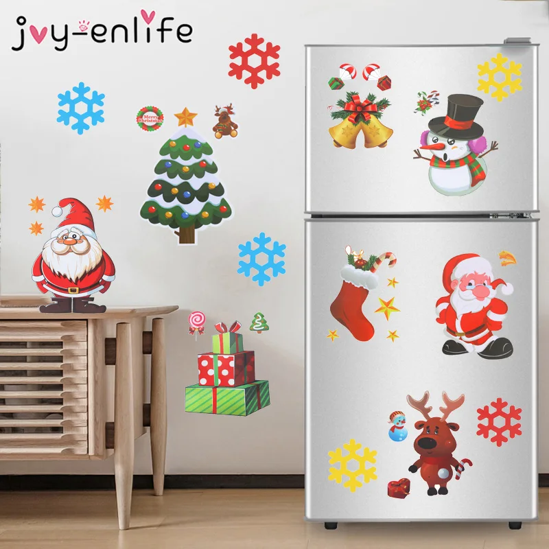 Рождественское украшение наклейка на окно Санта-Клаус/Снеговик/лося стеклянная