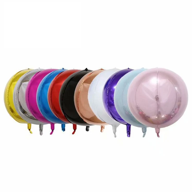 2Pcs 4D 32 22 18 10 inch Round Aluminum Foil Balloons Metal Balloon Birthday Party Helium Ballon  Wedding Decoration Kids Toys