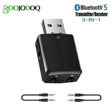 Adaptador Bluetooth USB Bluetooth 5.0 dongle Receptor Transmissor 3 em 1 para TV PC Fones De Ouvido iphone Casa Estéreo de ALTA FIDELIDADE Do Carro áudio(China)