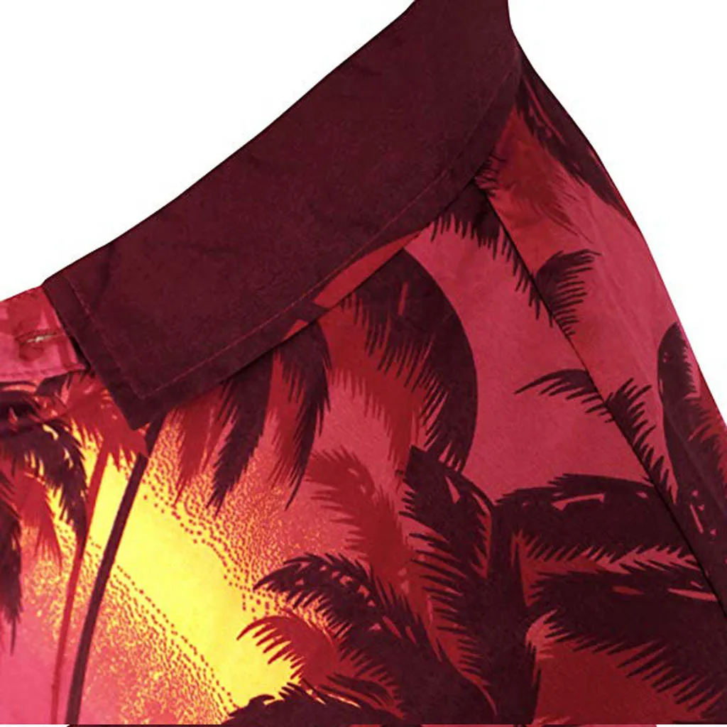 Рубашка camisa masculina мужские рубашки chemise homme уличная Гавайская печать пляж короткий рукав поддельный карман быстросохнущая рубашка Z4