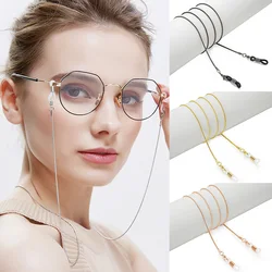 Fashion Glasses Chain For Women Metal Sunglasses Cords Beaded Eyeglass Lanyard Hold Straps Non-Slip Eyewear Retainer