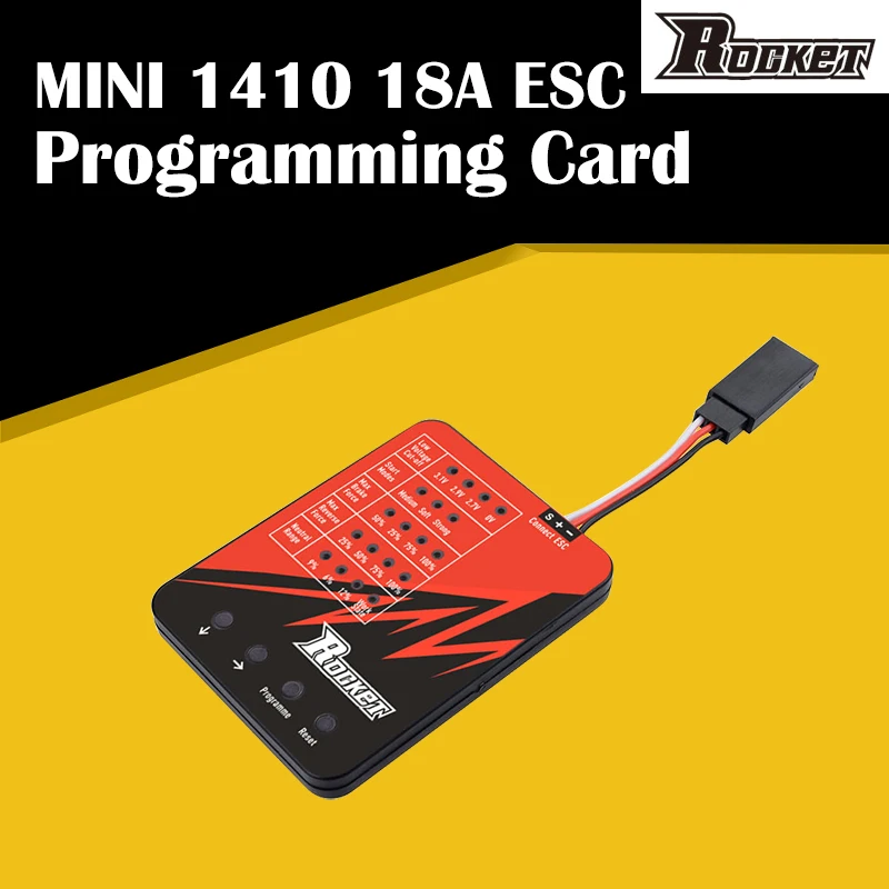 Hot Sale Rocket LED Programming Card Low Voltadge Cut for MINI 1410 18A ESC Speed Controller
