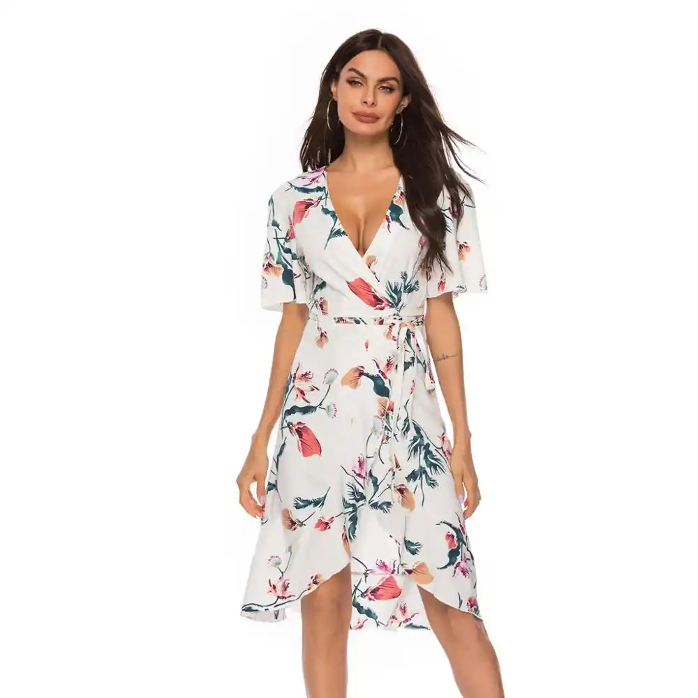 Midi length summer dresses with sleeves Clearance