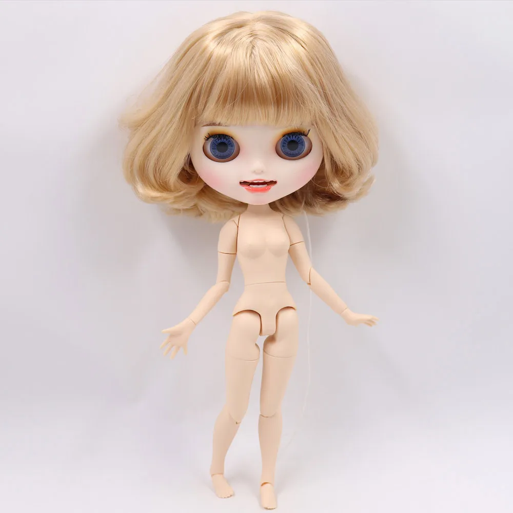 Ледяной обнаженный Blyth кукла No. BL3715/2240 медовый каштановый волос резные губы открытый рот матовые индивидуальные лица соединение тела 1/6 bjd - Цвет: like the picture