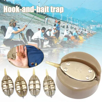 

4Pcs Inline Method Carp Fishing Feeders Mould Set Fishing Bait N66