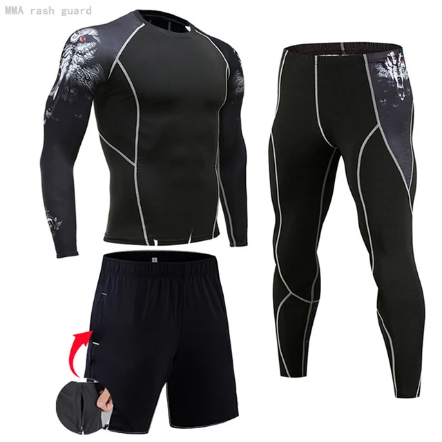 Men s Compression Sportswear Suits Gym Tights Training Clothes Workout Jogging Sports Set Running Rashguard Tracksuit