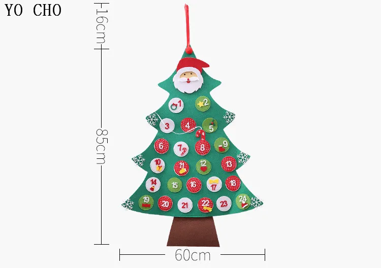 Йо Чо спроектировано Рождественское украшение Advent календарь новогодний Войлок рождественские подвесные украшения Новогодний календарь